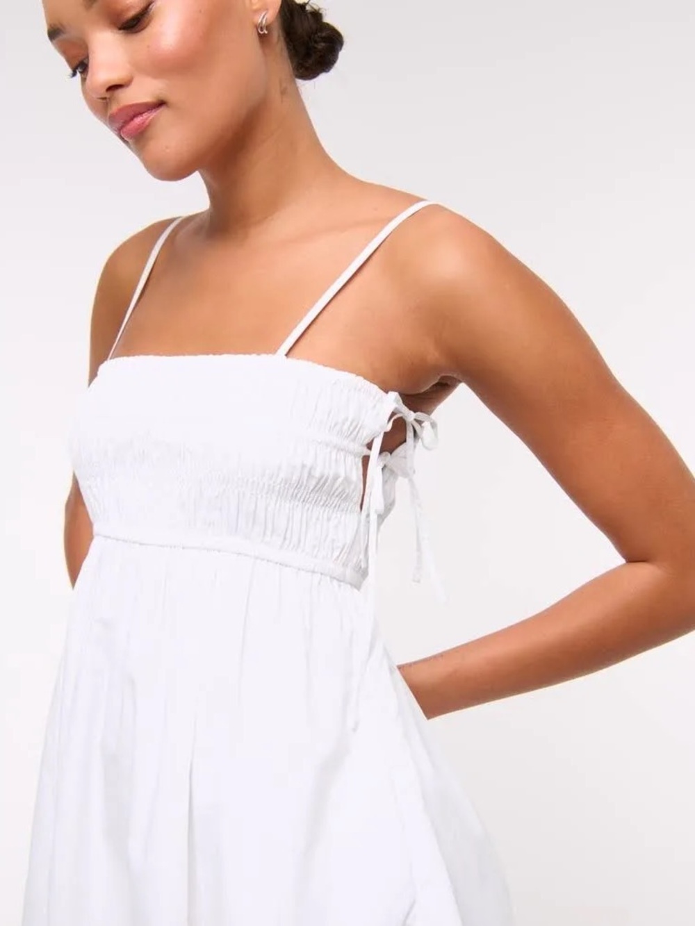 Abercrombie & Fitch Women's Smocked
Babydoll Tie Mini Dress - Picture 8 of 8